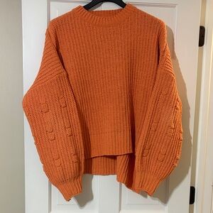 White Birch Cozy Orange Knit Sweater